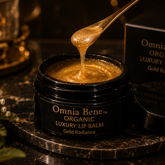 Golden Radiance Luxury Lip Balm with organic ingredients