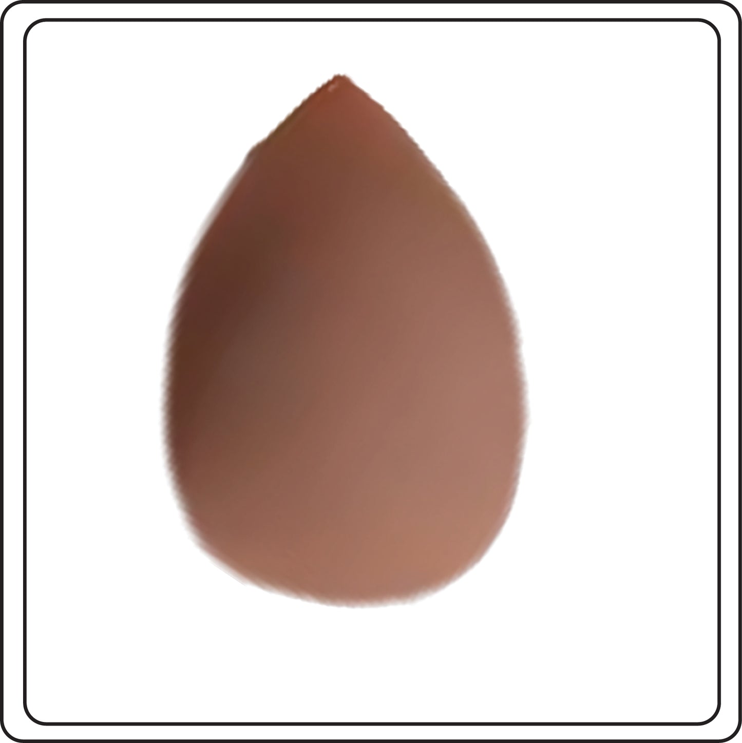Brown makeup sponge on a white background