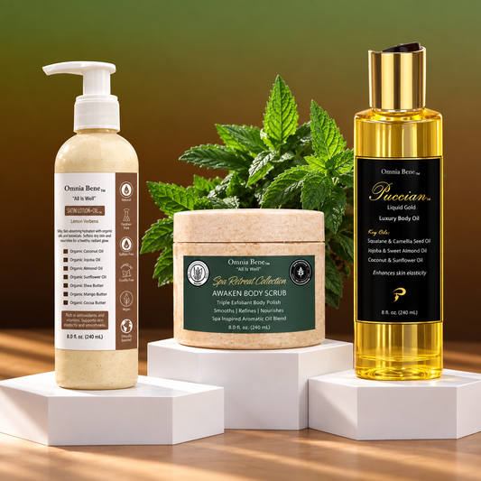 The Radiance Set-Body Scrub|Body Lotion-Oil| Liquid Gold Body Oil