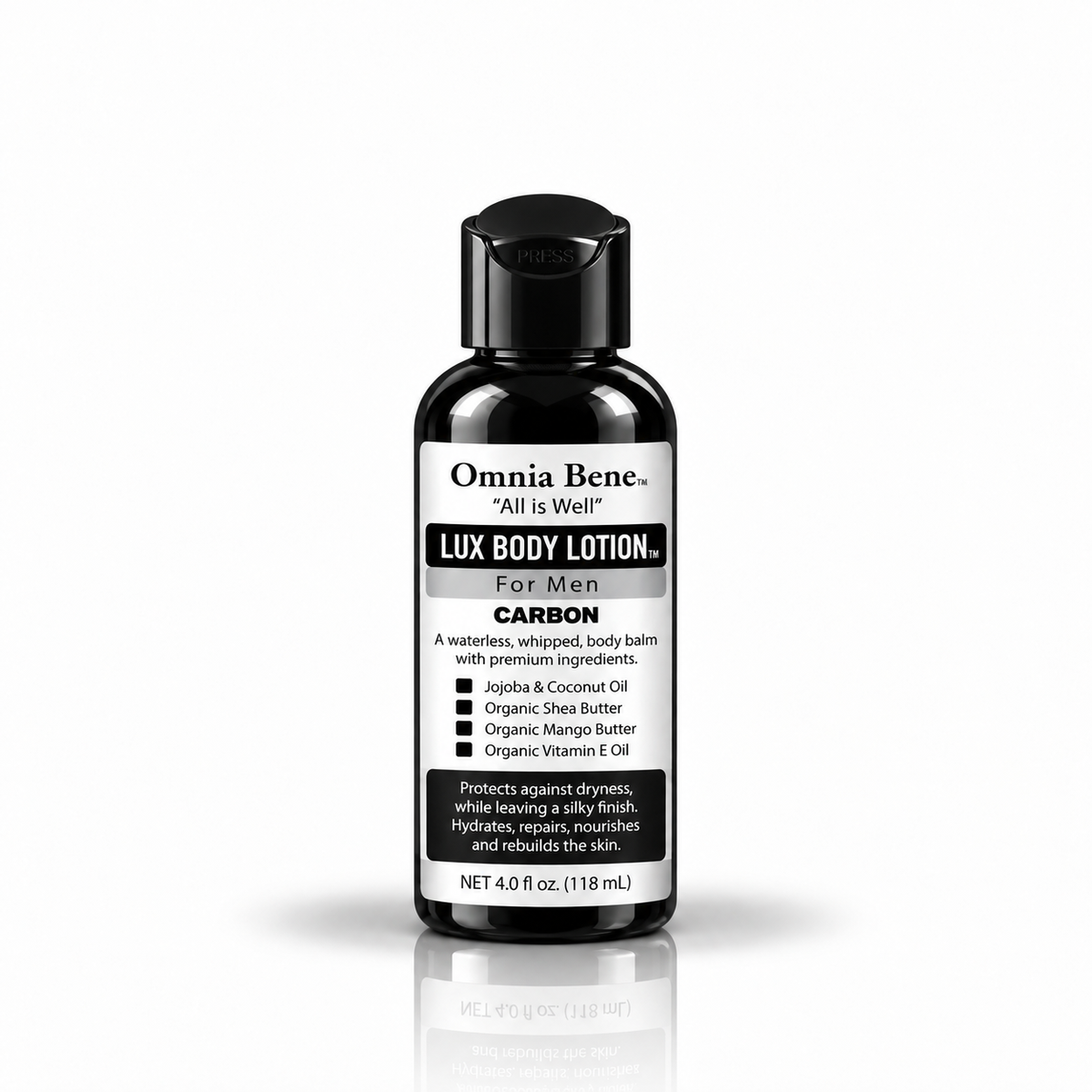 Luxe Body Lotion | Carbon Scent | Men’s and Young Man’s | 4oz Travel Size