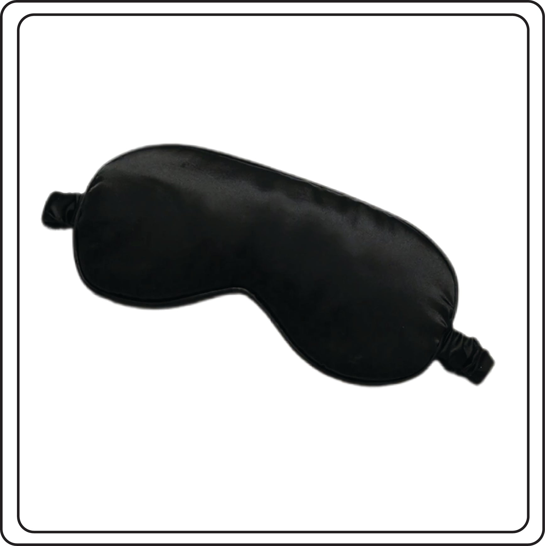 Black sleep mask on a white background