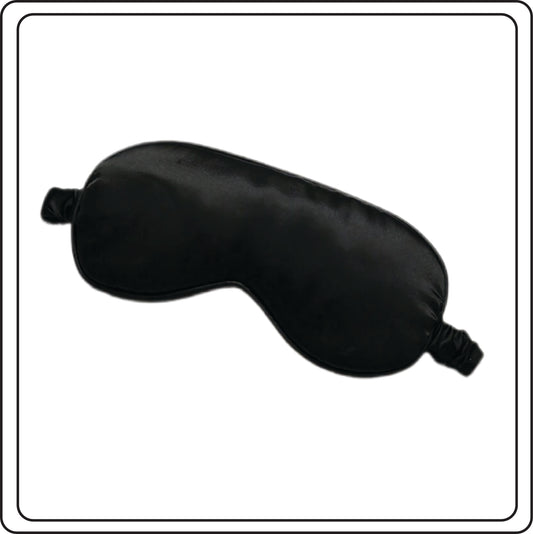 Black sleep mask on a white background