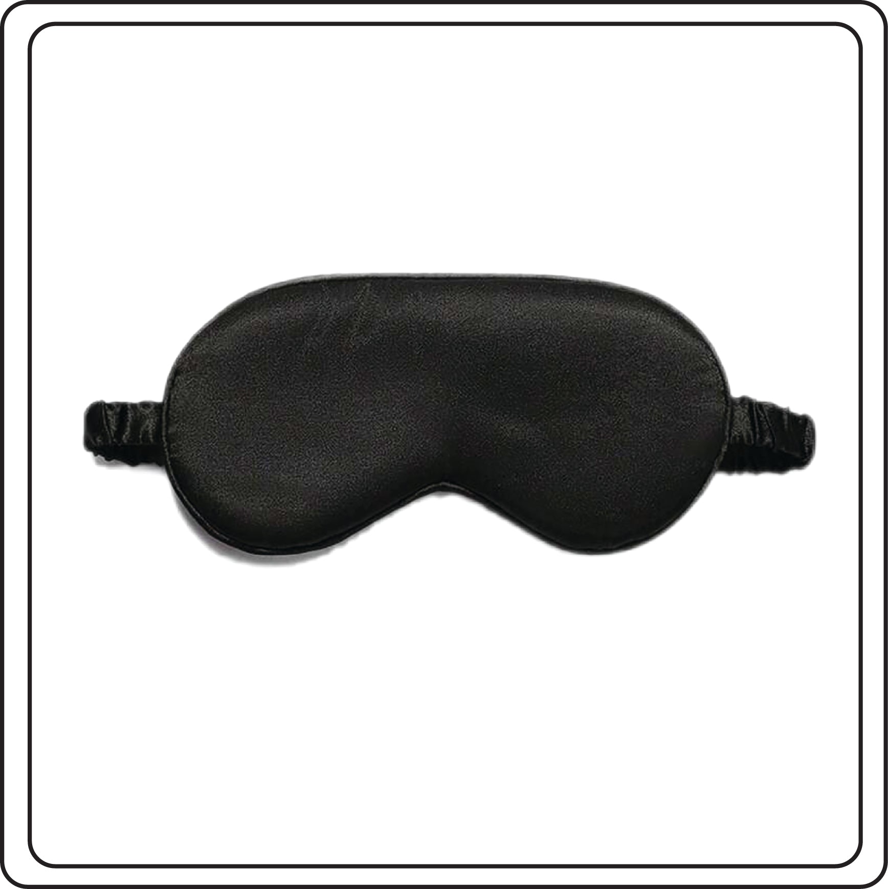Black sleep mask on a white background