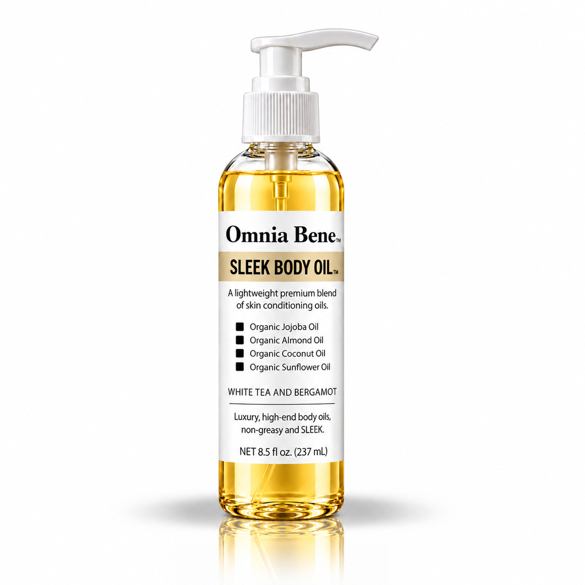 SLEEK Lightweight Body Oil | White Tea & Bergamot 8 oz