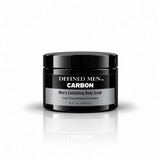 Omnia Bene Defined Men Carbon exfoliating body scrub for men in a black 8 fl oz jar. Sugar and mineral salts in organic butters and botanical oils. The Carbon scent is woodsy, citrusy and leather-like. For shoulders, back and anywhere skin is rough.