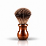 Omnia Bene Heritage shave cream brush with a dense, soft knot and polished wood handle.