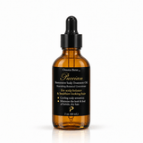 Omnia Bene Puccian Restorative Scalp Treatment Oil in a 2 oz amber glass dropper bottle. A 2 oz amber glass dropper bottle of Puccian restorative scalp treatment oil. For a dry, tight, flaking scalp and the hair that grows out of it. Part along the scalp, massage the oil in, leave it to work and wash it out.
