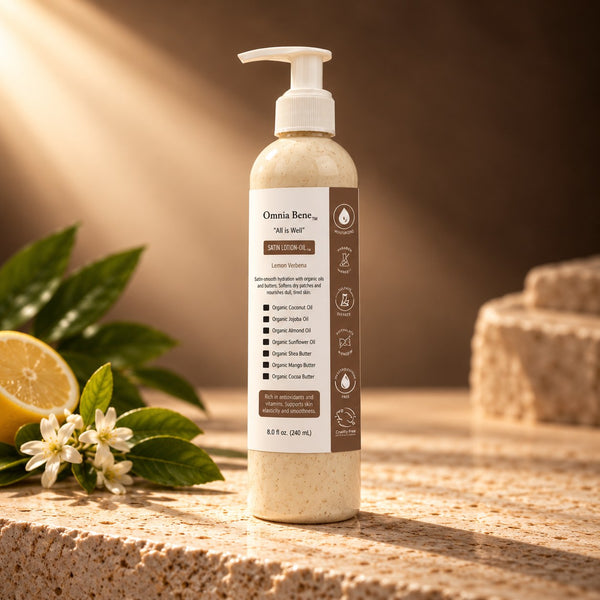 Organic Satin Lotion-Oil – Silky Lemon Verbena Moisturizer